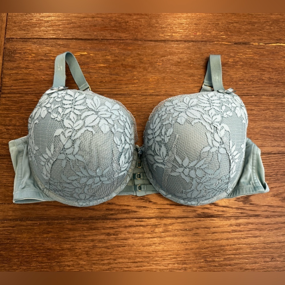 Cacique lane Bryant boost balconette Lace Bra in Light Blue size 44D